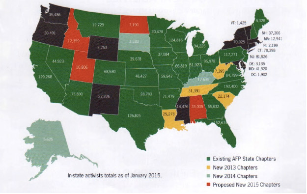 AFP State Chapters map