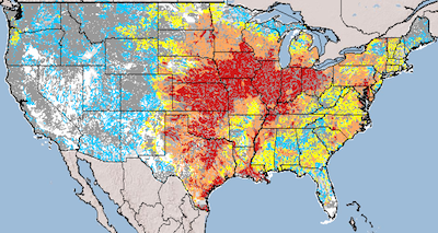 Atrazine distribution map