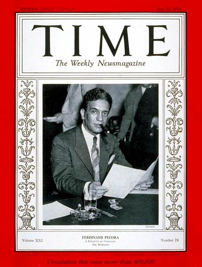 Ferdinand Pecora (Time Magazine, June 12, 1933)