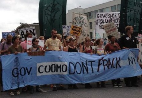 Gov. Cuomo Don't Frack NY protest banner