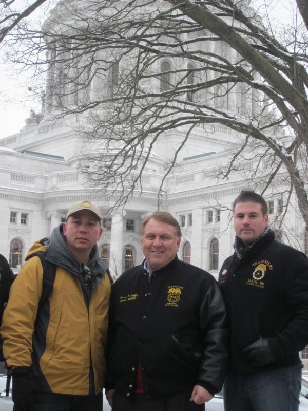 International Brotherhood of the Teamsters President James Hoffa with local teachers