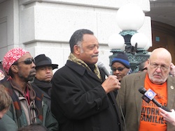 Rev. Jesse Jackson outside WI Capitol