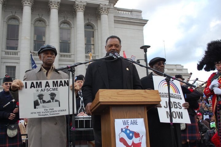 Jesse Jackson speaking at Memphis to Madison Rally, April 4, 2011