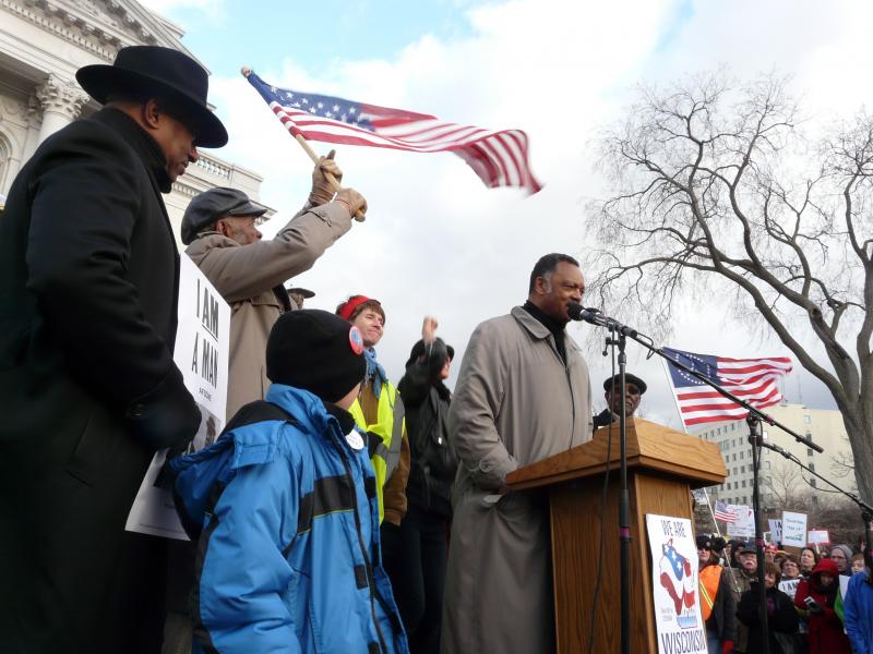 Jesse Jackson speaking at Memphis to Madison Rally, April 4, 2011