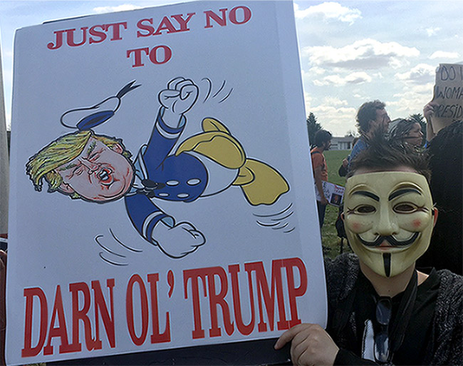 Just Say No to Darn ol' Trump sign