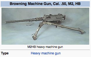 One of the Browning machine guns