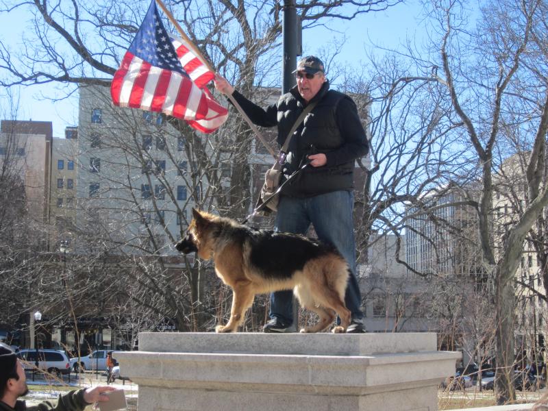 Patriotic protestor