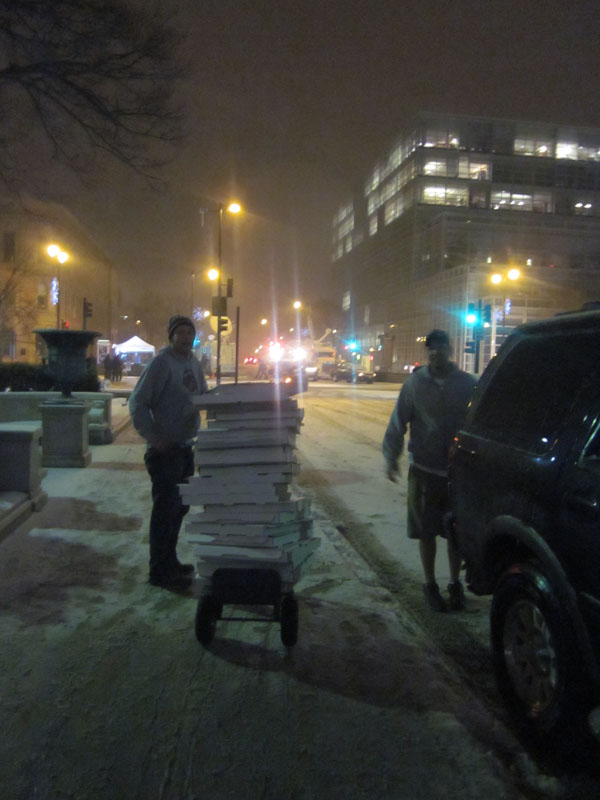 Delivering pizza to the capitol