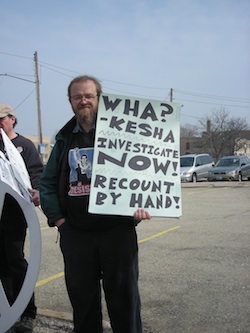 Recount votes protest sign