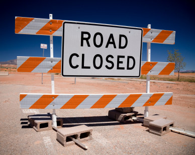 "Road Closed" sign