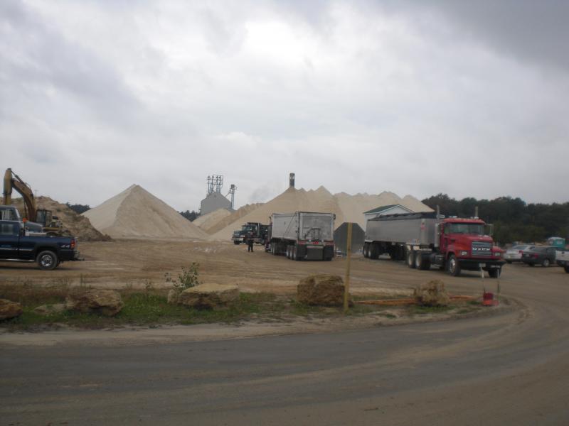 Sand washing site located across the street from a residential lot