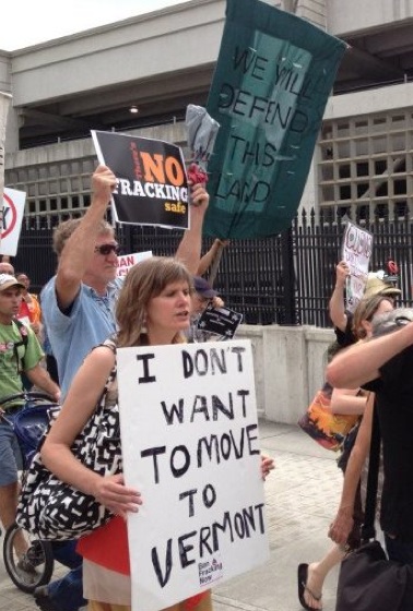 Sandra Steingraber at march in Albany