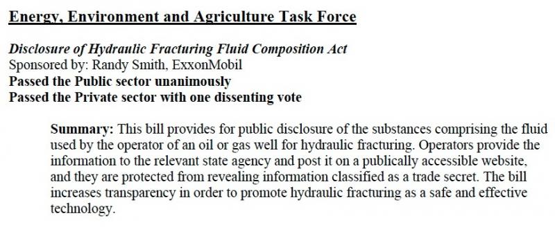 Document obtained by Common Cause notes Exxon's sponsorship