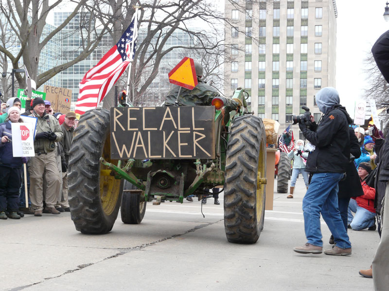 Tractorcade on Capitol Square, Madison, WI